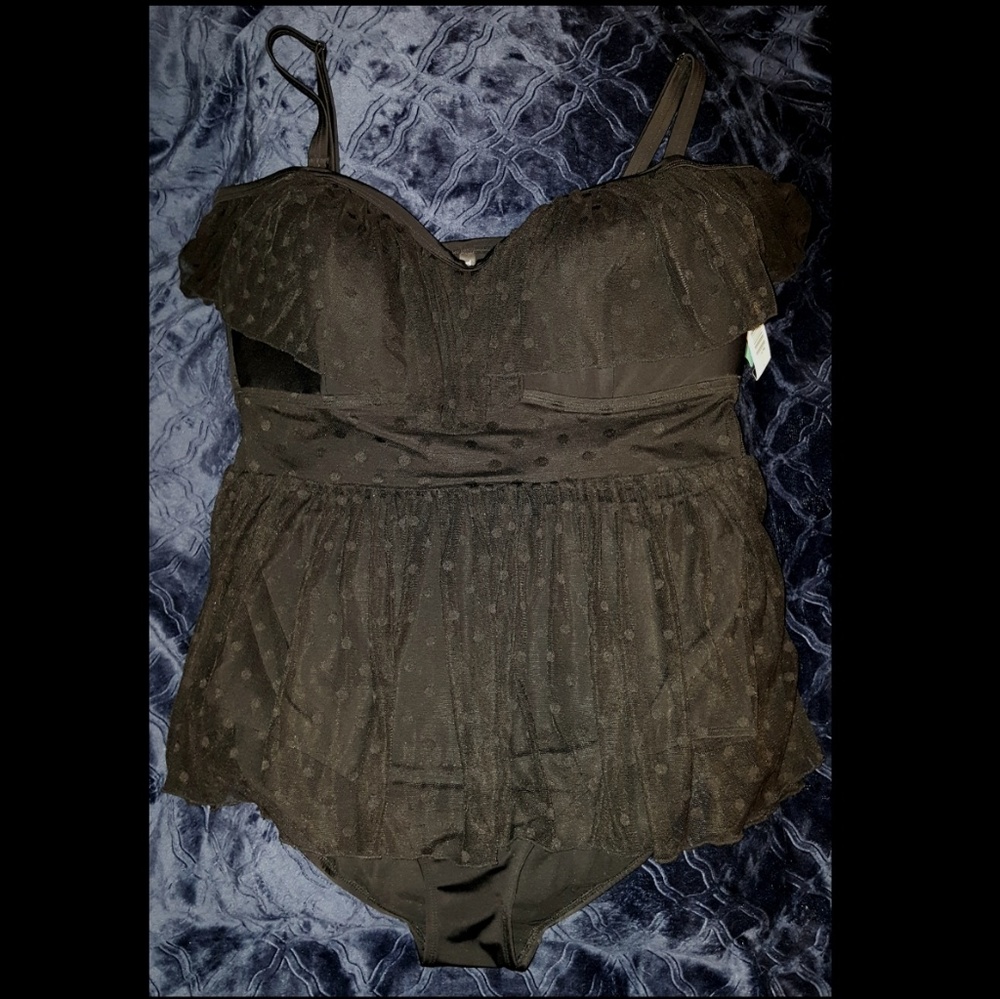 Torrid Mesh Dot Off-the-shoulder Swimsuit